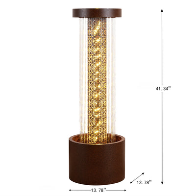 79533-F - Metal Cascading Rain Water Fountain with Warm White LED Lights - Outdoor Hi-Line Gift Ltd.