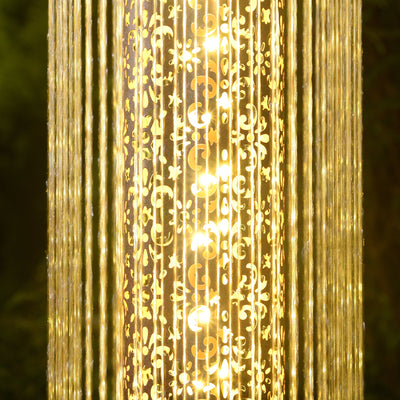79533-F - Metal Cascading Rain Water Fountain with Warm White LED Lights - Outdoor Hi-Line Gift Ltd.