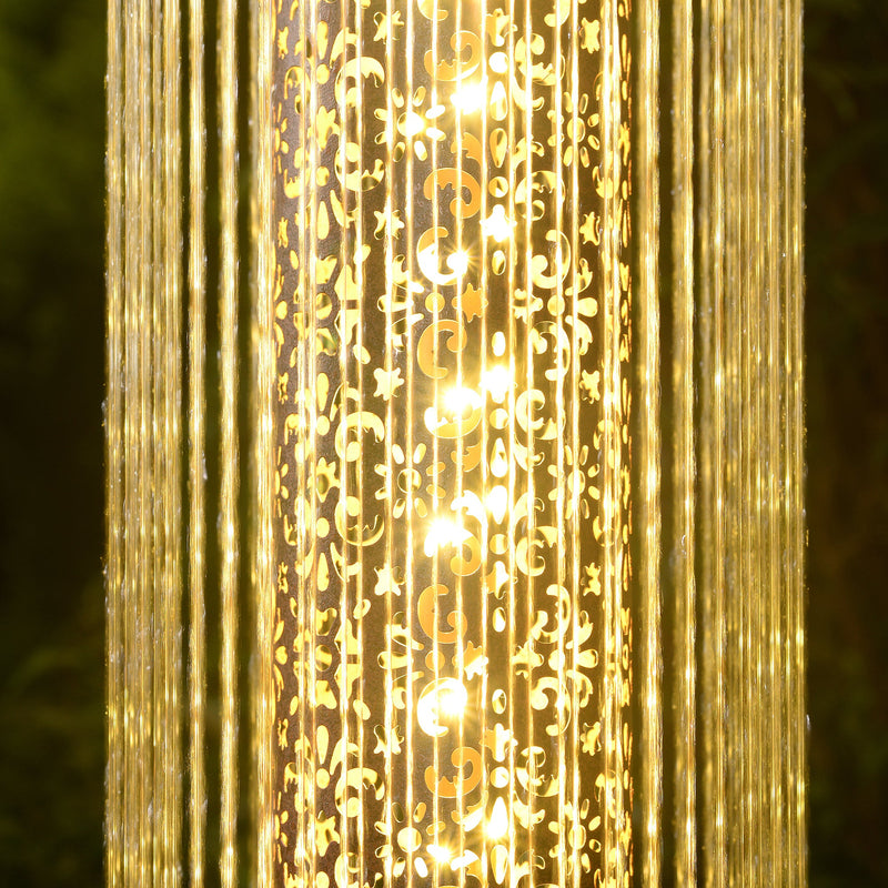 79533-F - Metal Cascading Rain Water Fountain with Warm White LED Lights - Outdoor Hi-Line Gift Ltd.
