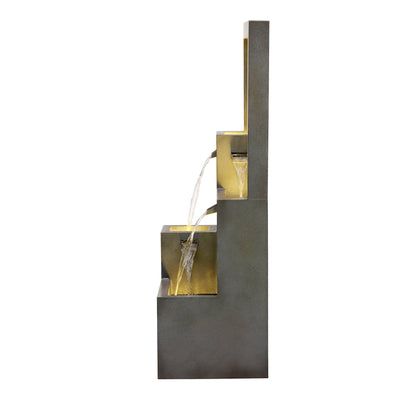 79533-J - Metal Water Fountain with Bird Design and LED Lights - Outdoor Hi-Line Gift Ltd.