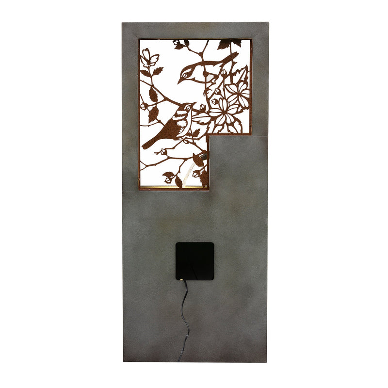 79533-J - Metal Water Fountain with Bird Design and LED Lights - Outdoor Hi-Line Gift Ltd.