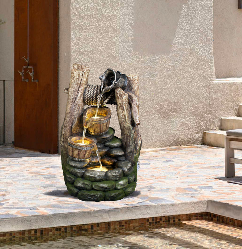 LED Fountain With 2 Pouring Buckets HI-LINE GIFT LTD.