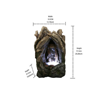 79553-E - Treetrunk Waterfall Fountain with LED Hi-Line Gift Ltd.