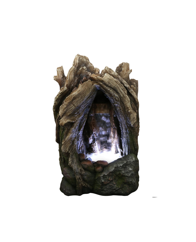 79553-E - Treetrunk Waterfall Fountain with LED Hi-Line Gift Ltd.