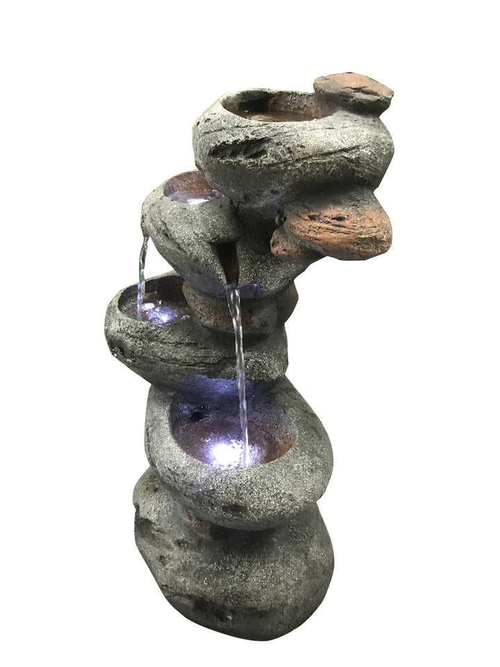 LED Four Tier Stone Fountain HI-LINE GIFT LTD.