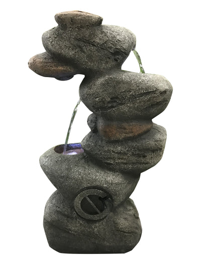 LED Four Tier Stone Fountain HI-LINE GIFT LTD.