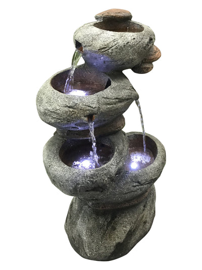 LED Four Tier Stone Fountain HI-LINE GIFT LTD.