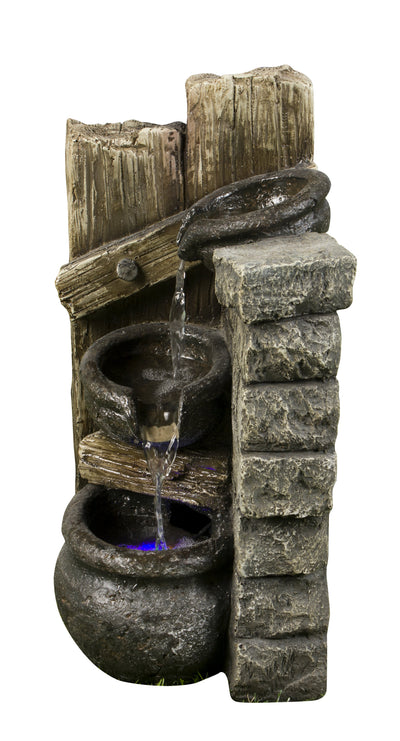 LED Fountain with 2 Bowls Pouring HI-LINE GIFT LTD.