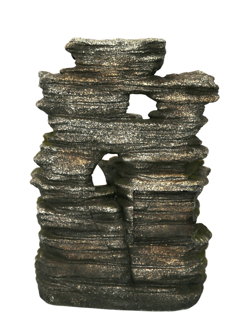 Multi-Level Stone Fountain With Lights HI-LINE GIFT LTD.