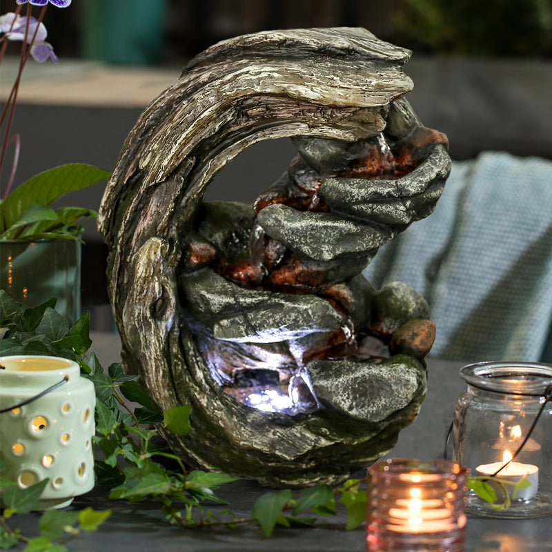 Stone Waterfall Fountain With 4 Wt Leds HI-LINE GIFT LTD.
