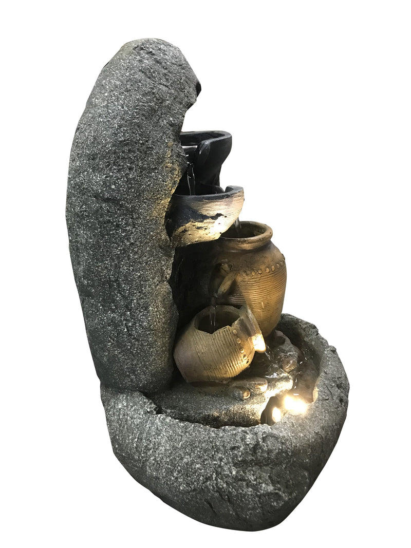 Cascading Bowls & Jugs Tabletop Fountain With  Warm White Led Lights Hi-Line Gift Ltd.