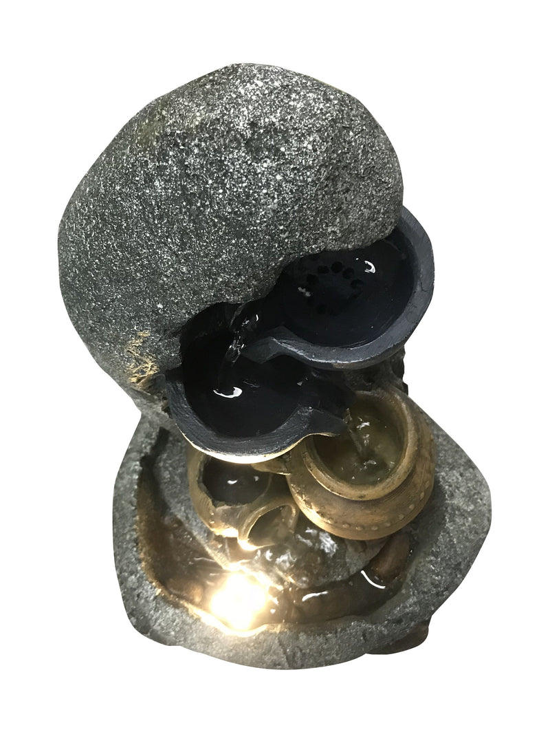 Cascading Bowls & Jugs Tabletop Fountain With  Warm White Led Lights Hi-Line Gift Ltd.