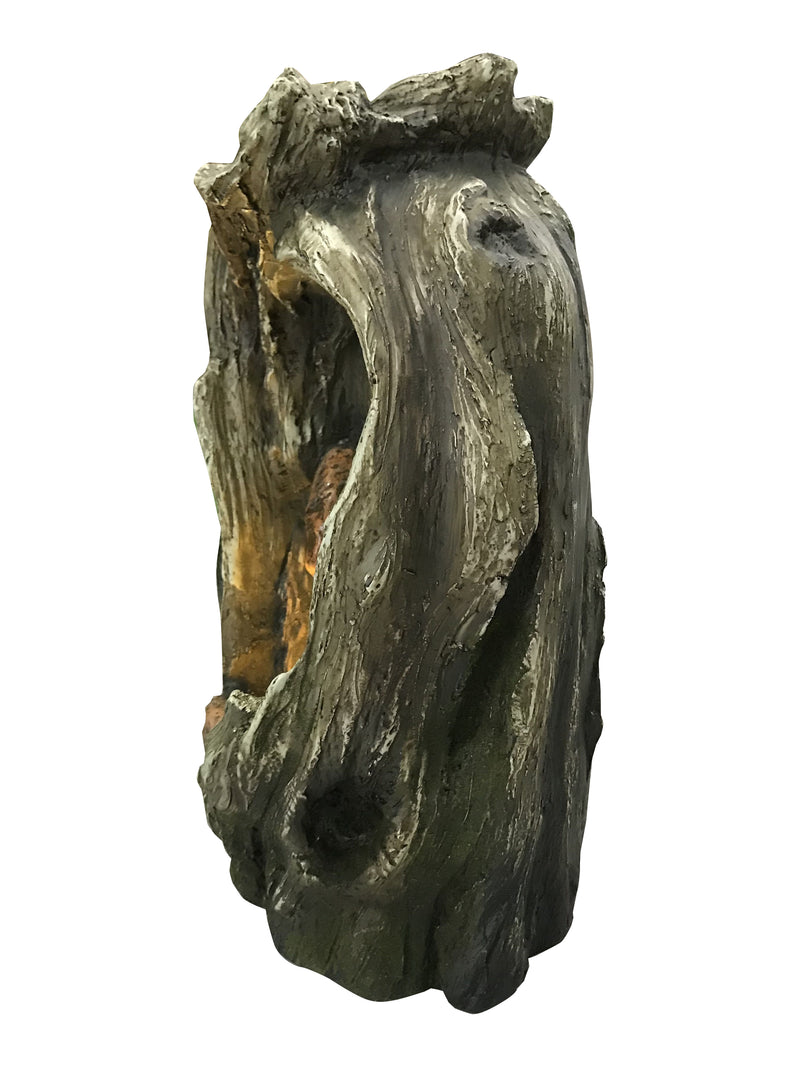 Treetrunk Tabletop Fountain With  Warm White Led Lights Hi-Line Gift Ltd.