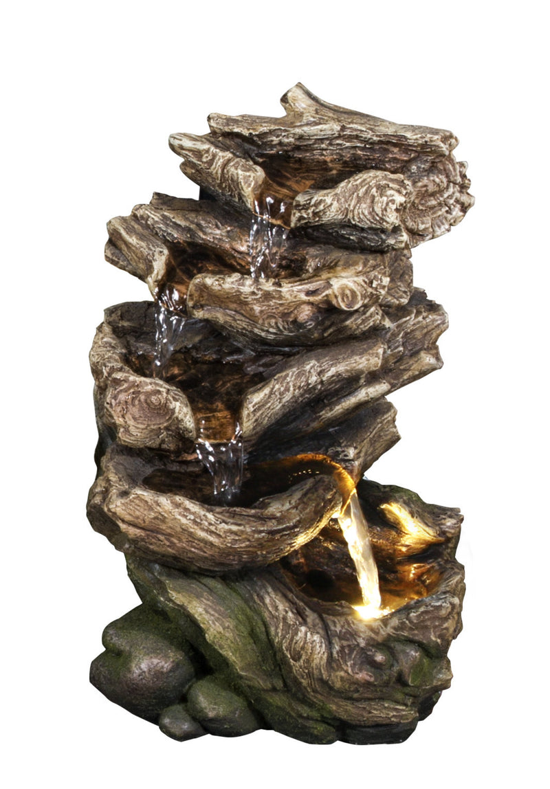 LED Fountain- Multi Level Logs HI-LINE GIFT LTD.