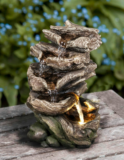 LED Fountain- Multi Level Logs HI-LINE GIFT LTD.