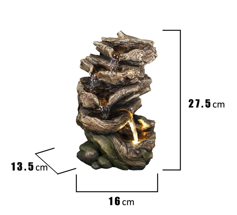 LED Fountain- Multi Level Logs HI-LINE GIFT LTD.