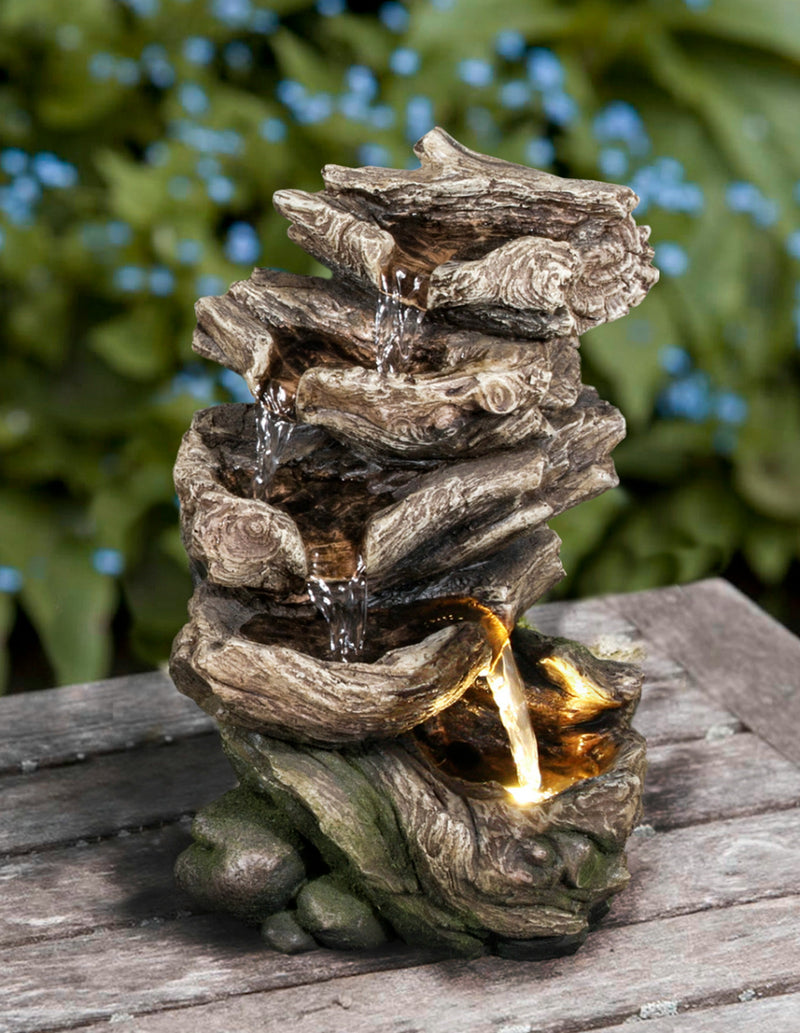 LED Fountain- Multi Level Logs HI-LINE GIFT LTD.