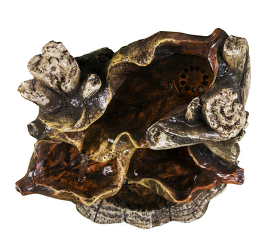Tree Trunk Fountain W/3 Leaves & Led HI-LINE GIFT LTD.
