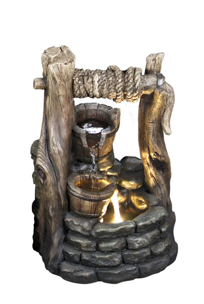 Well Fountain W/2 Buckets & Led HI-LINE GIFT LTD.