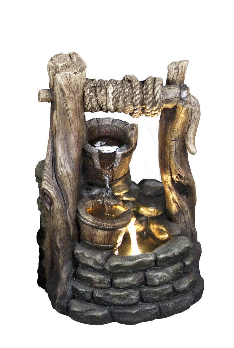 Well Fountain W/2 Buckets & Led HI-LINE GIFT LTD.