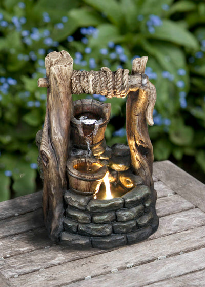Well Fountain W/2 Buckets & Led HI-LINE GIFT LTD.