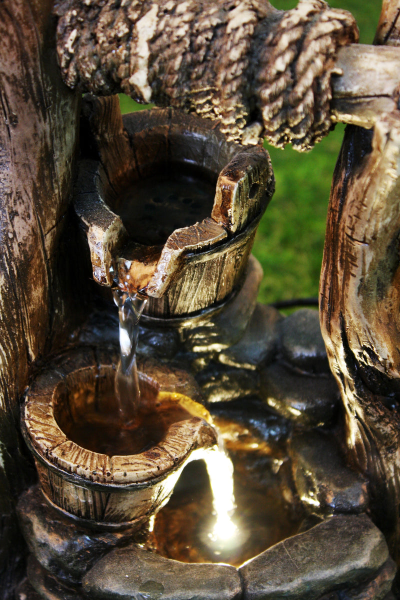 Well Fountain W/2 Buckets & Led HI-LINE GIFT LTD.