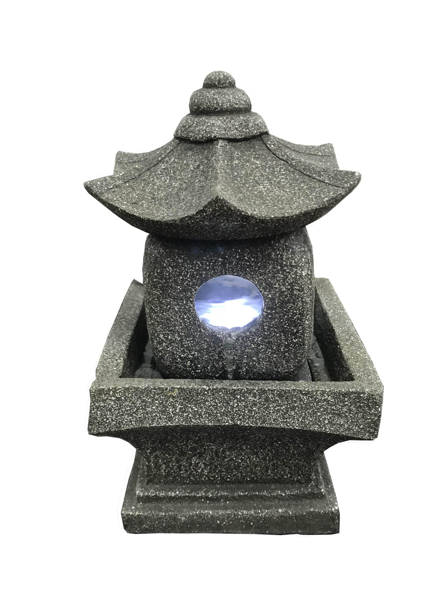 Resin Pagoda Fountain with Light - Polyresin fountain HI-LINE GIFT LTD.