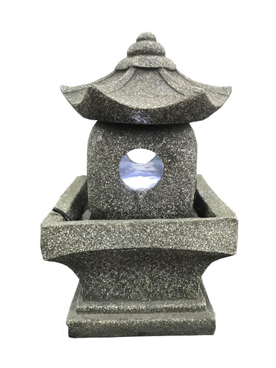 Resin Pagoda Fountain with Light - Polyresin fountain HI-LINE GIFT LTD.