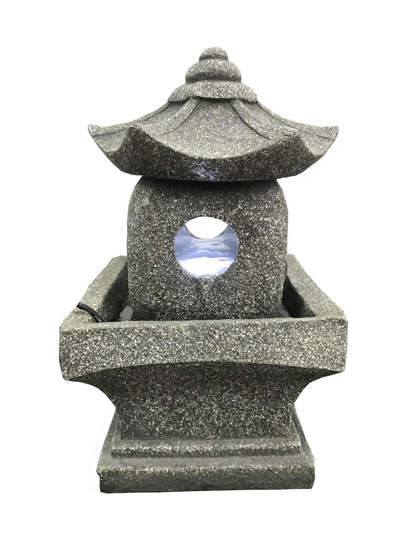 Resin Pagoda Fountain with Light - Polyresin fountain HI-LINE GIFT LTD.