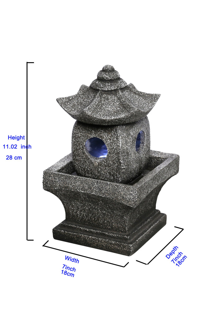 Resin Pagoda Fountain with Light - Polyresin fountain HI-LINE GIFT LTD.