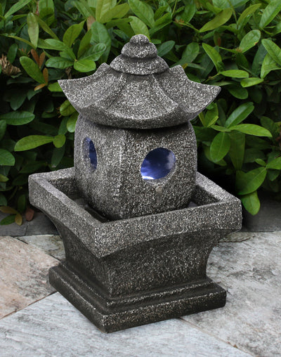 Resin Pagoda Fountain with Light - Polyresin fountain HI-LINE GIFT LTD.