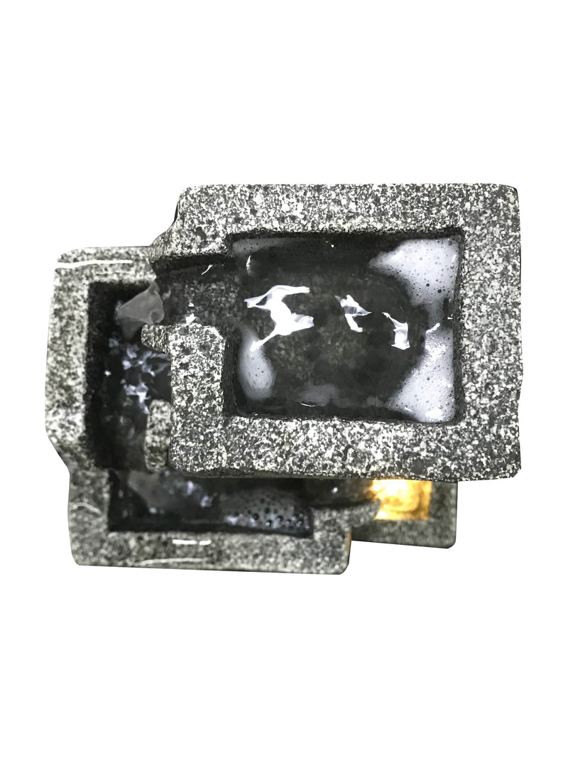 Concrete Crates Fountain With  Warm White Led Lights HI-LINE GIFT LTD.