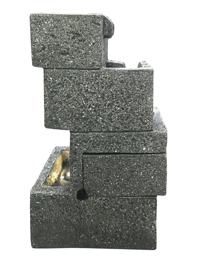 Concrete Crates Fountain With  Warm White Led Lights HI-LINE GIFT LTD.