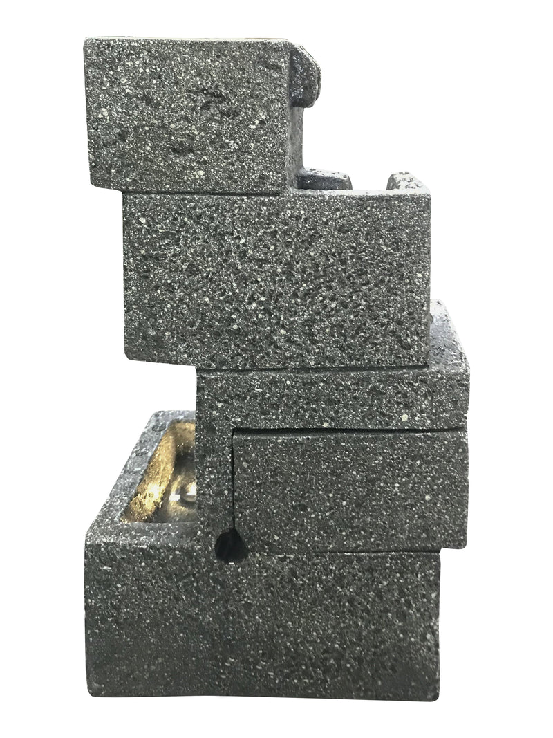 Concrete Crates Fountain With  Warm White Led Lights HI-LINE GIFT LTD.