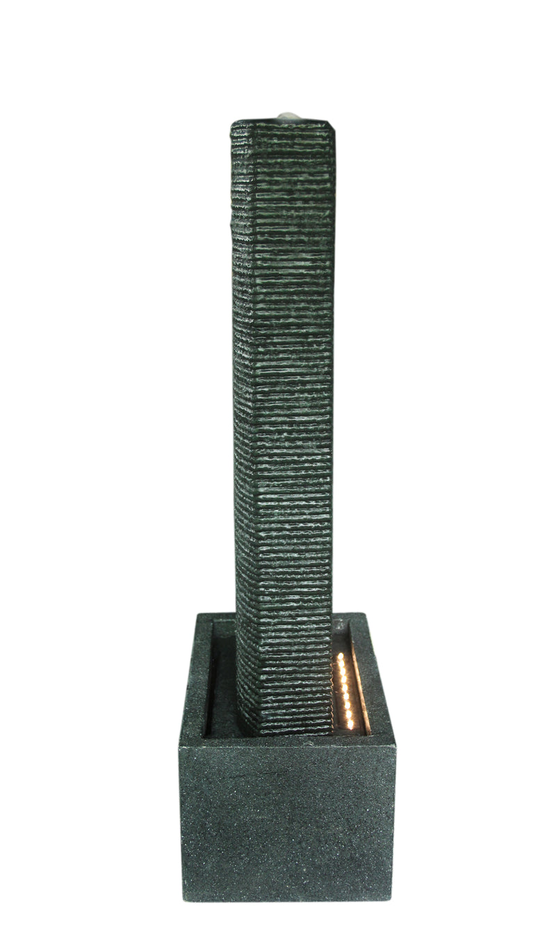 Bubbling Curved Wall Fountain W/Led Lights Hi-Line Gift Ltd.