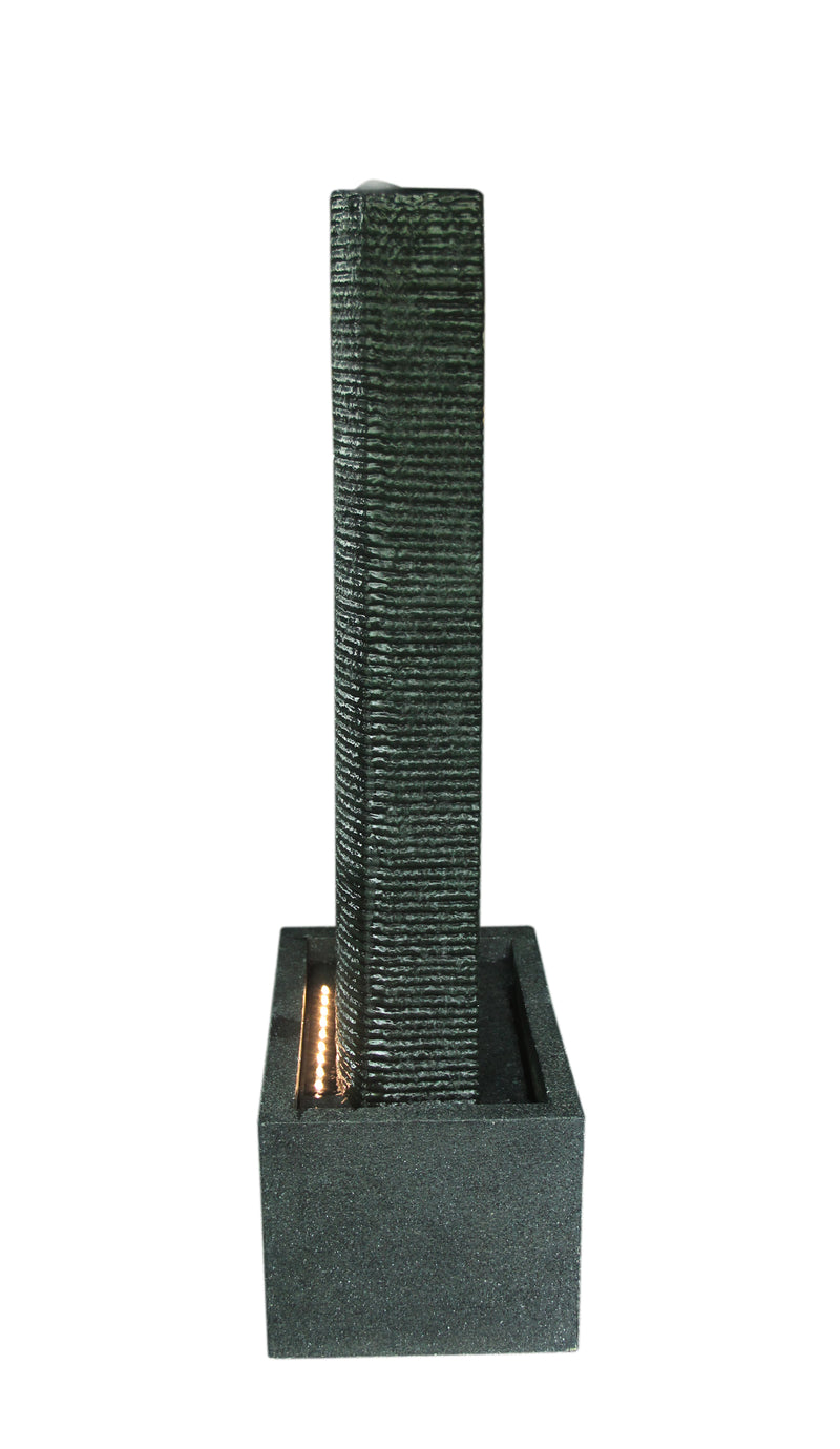 Bubbling Curved Wall Fountain W/Led Lights Hi-Line Gift Ltd.