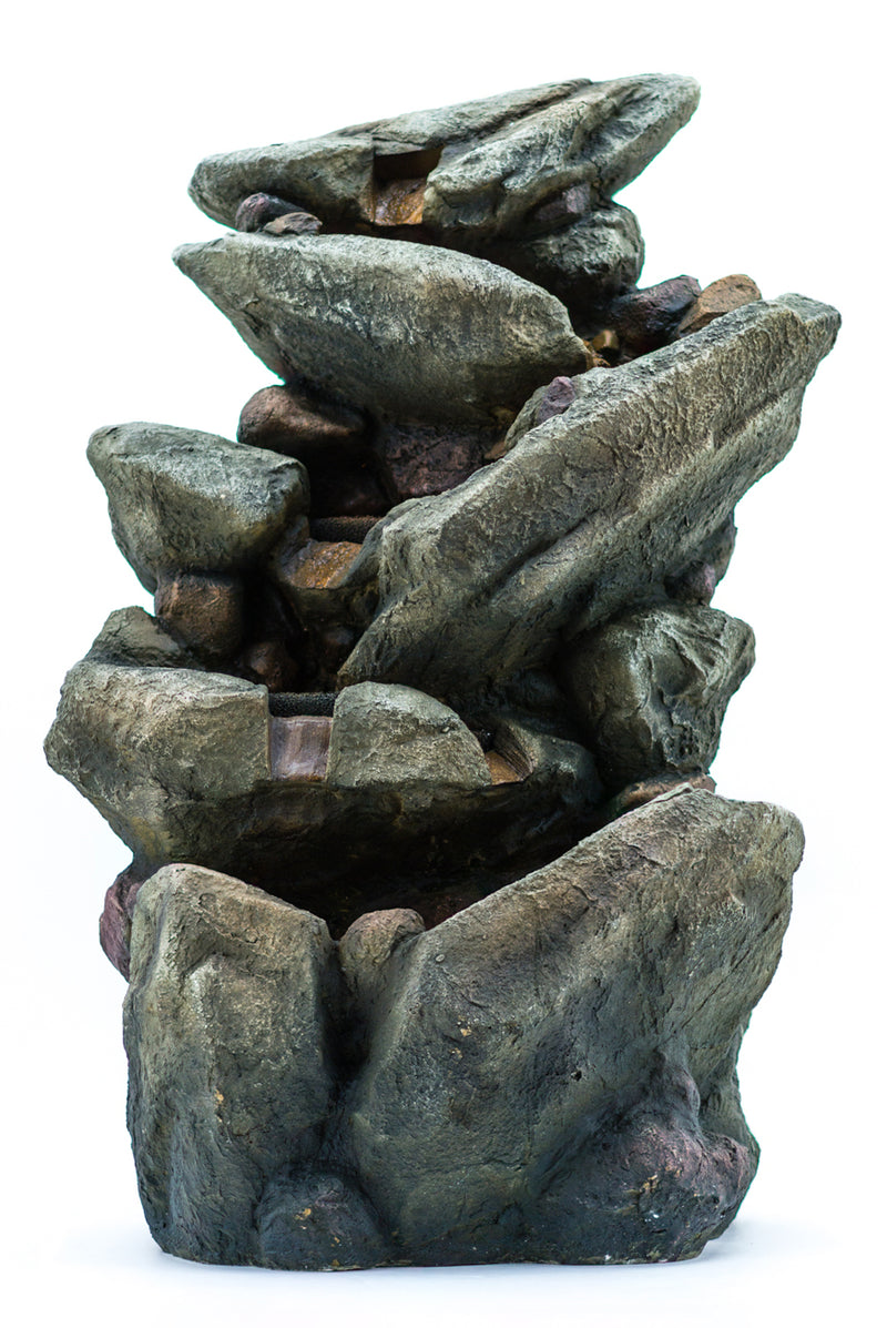 MultiLevel Stone Fountain With  Led Lights Hi-Line Gift Ltd.