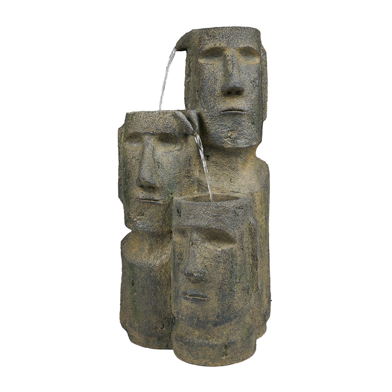 Easter Island Heads Fountain With 2 Leds Hi-Line Gift Ltd.
