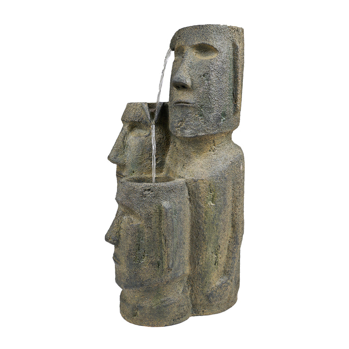 Easter Island Heads Fountain With 2 Leds Hi-Line Gift Ltd.