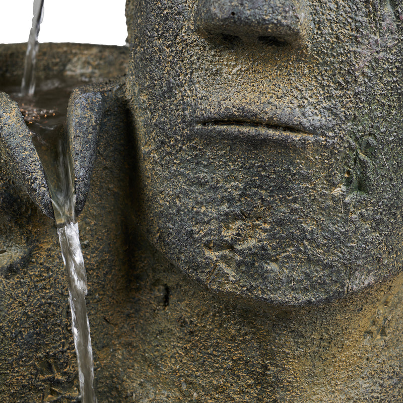 Easter Island Heads Fountain With 2 Leds Hi-Line Gift Ltd.