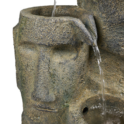 Easter Island Heads Fountain With 2 Leds Hi-Line Gift Ltd.