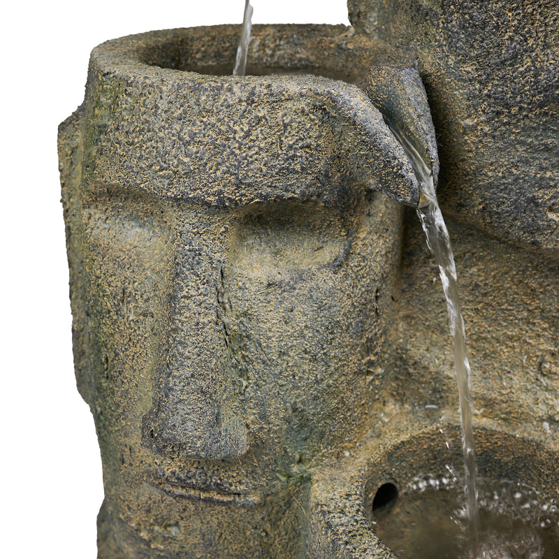 Easter Island Heads Fountain With 2 Leds Hi-Line Gift Ltd.