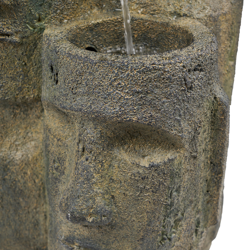 Easter Island Heads Fountain With 2 Leds Hi-Line Gift Ltd.