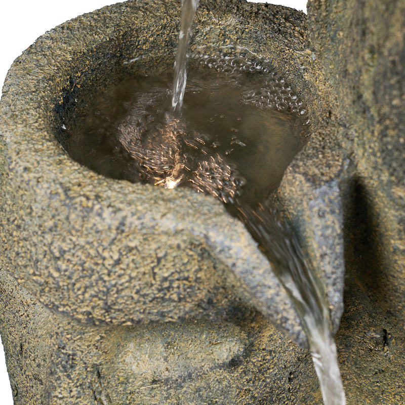 Easter Island Heads Fountain With 2 Leds Hi-Line Gift Ltd.