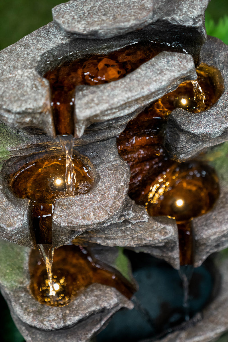 MultiLevel Rock Fountain W/4 Ww Leds Hi-Line Gift Ltd.