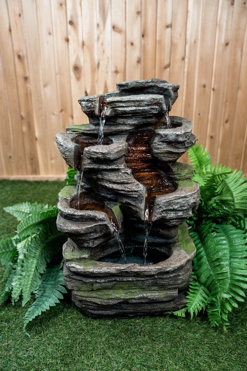 MultiLevel Rock Fountain W/4 Ww Leds Hi-Line Gift Ltd.