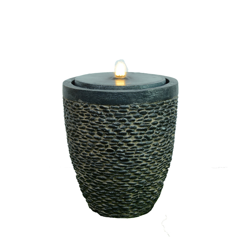 Large Stone Fountain W/FlameEffect Led Hi-Line Gift Ltd.