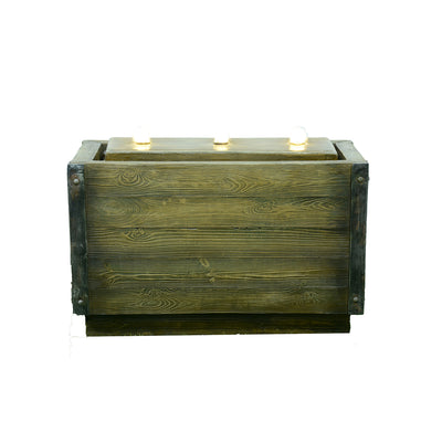 Medium Crate Fountain With 3 Flame-Effect Led HI-LINE GIFT LTD.