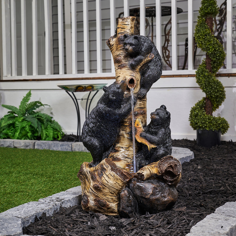 Black Bears Climbing Fountain  29 Inch Hi-Line Gift Ltd.