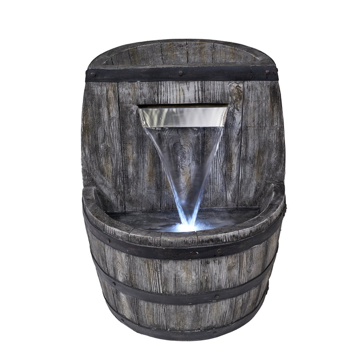 LED Fountain- Whiskey Barrel Planter HI-LINE GIFT LTD.